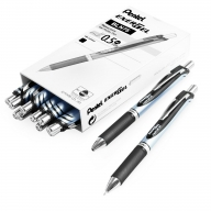 Ручка гелевая Pentel EnerGel BLN75 0,5мм - Ручка гелевая Pentel EnerGel BLN75-A 0,5мм черная, упаковка из 12 штук