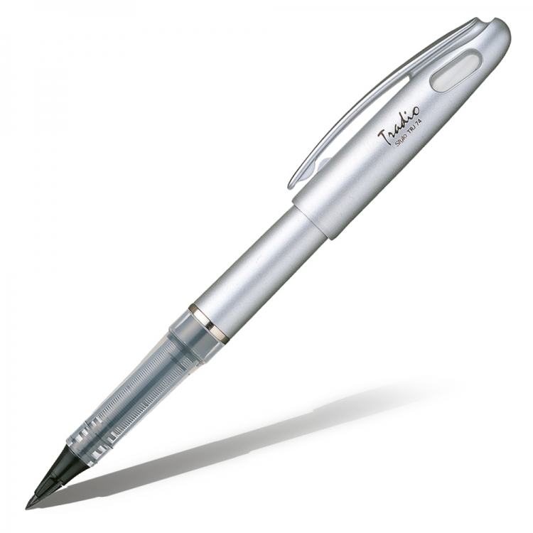 Ручка капиллярная Pentel Tradio Stylo серебристый корпус черная Ручка капиллярная Pentel Tradio Stylo серебристый корпус черная