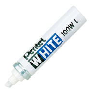 Маркер перманентный Pentel White X100W-L 5,5-6,5мм клиновидный белый - Маркер перманентный Pentel White X100W-L 5,5-6,5мм клиновидный белый