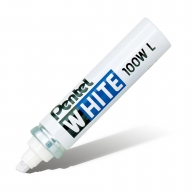 Маркер перманентный Pentel White X100W-L 5,5-6,5мм клиновидный белый - Маркер перманентный Pentel White X100W-L 5,5-6,5мм клиновидный белый