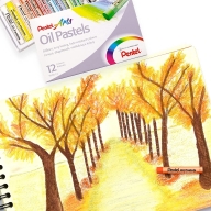 Пастель масляная Pentel Arts Oil Pastels картонная упаковка 12 мелков - Пастель масляная Pentel Arts Oil Pastels картонная упаковка 12 мелков