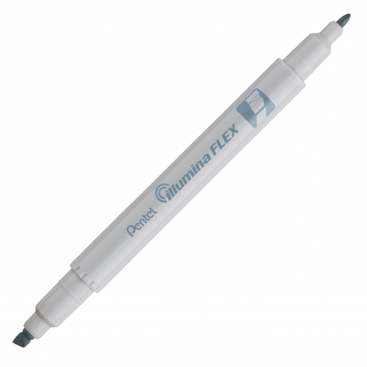 Текстовыделитель двусторонний Pentel Illumina Flex 1-3,5мм пастельный серый SLW11P