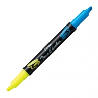 Текстовыделитель Pentel TwinCheсker 1-3мм SLW8 - Текстовыделитель 2-х сторонний 2-х цветный Pentel Twin Cheker SLW8-GS желтый-голубой