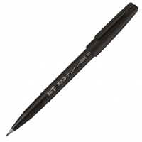 Кисть с пигментными чернилами Pentel Brush Sign Pen Pigment SESP15 тонкая F