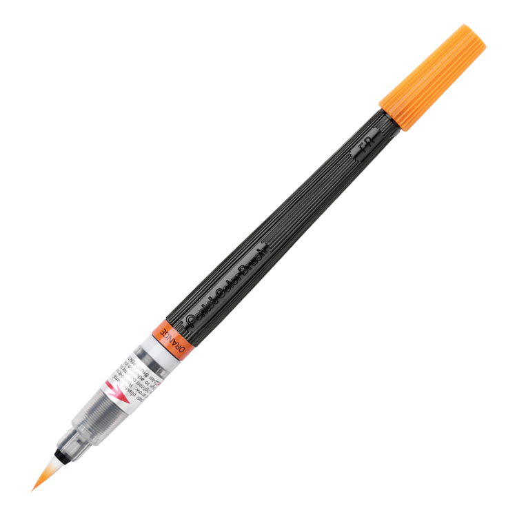 Кисть с краской Pentel Colour Brush XGFL-107 оранжевая