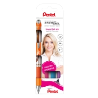 Набор гелевых ручек Pentel EnerGel BL77 4 цвета (оранжевый, розовый, голубой и фиолетовый) 0,7мм