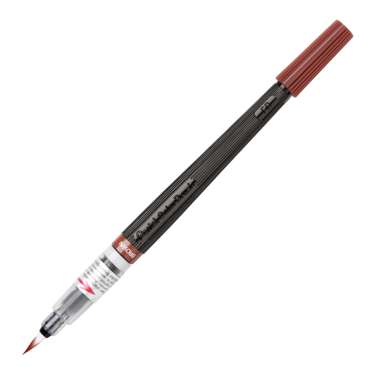 Кисть с краской Pentel Colour Brush XGFL-106 коричневая