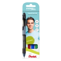 Набор гелевых ручек Pentel EnerGel BL107 4 цвета (черный, синий, красный, зеленый)  0,7мм