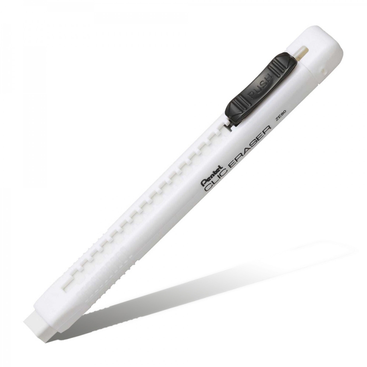 Ластик-карандаш Pentel Clic Eraser 6х80мм белый ZE80-W Ластик-карандаш Pentel Clic Eraser 6х80мм белый ZE80-W