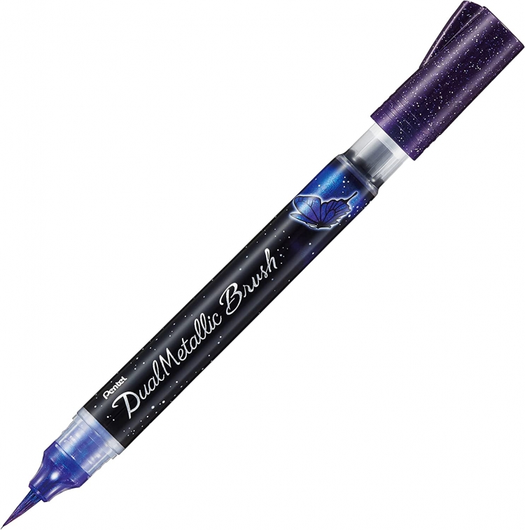 Кисть Pentel Dual Metallic XGFH фиолетовый+синий металлик