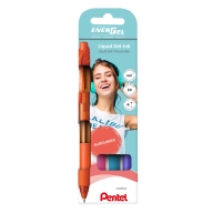 Набор гелевых ручек Pentel EnerGel BL107 4 цвета (оранжевый, розовый, голубой, фиолетовый) 0,7мм - Набор гелевых ручек Pentel EnerGel BL107 4 цвета (оранжевый, розовый, голубой, фиолетовый) 0,7мм