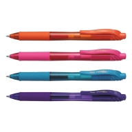 Набор гелевых ручек Pentel EnerGel BL107 4 цвета (оранжевый, розовый, голубой, фиолетовый) 0,7мм - Набор гелевых ручек Pentel EnerGel BL107 4 цвета (оранжевый, розовый, голубой, фиолетовый) 0,7мм