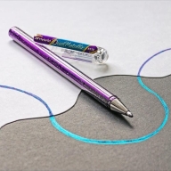 Набор гелевых ручек Pentel Hybrid Dual Metallic K110-4COL хамелеон 4 цвета 1мм - Ручка гелевая Pentel Hybrid Dual Metallic K110-DVX фиолетовый + синий металлик 1мм