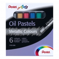 Пастель масляная Pentel Arts Oil Pastels цвета металлик 6 мелков