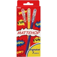 Набор гелевых ручек Pentel Mattehop Original K110V матовые чернила 7 цветов 1мм