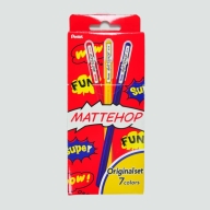 Набор гелевых ручек Pentel Mattehop Original K110V матовые чернила 7 цветов 1мм - Набор гелевых ручек Pentel Mattehop Original K110V матовые чернила 7 цветов 1мм