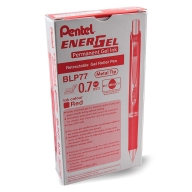 Ручка гелевая Pentel EnerGel Permanent BLP77 0,7мм - Ручка гелевая Pentel EnerGel Permanent BLP77 0,7мм красная, упаковка из 12 штук