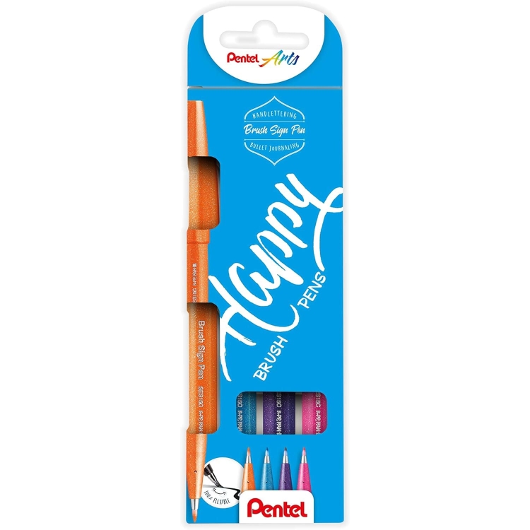Набор кистей Pentel Brush Sign Pen Happy SES15 4 цвета