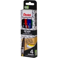 Набор Pentel маркер перманентный NF450 4 цвета 0,6-0,8мм  - Набор Pentel маркер перманентный NF450 4 цвета 0,6-0,8мм, Артикул NF450-4M