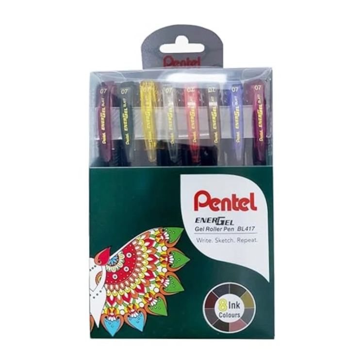 Набор гелевых ручек Pentel EnerGel BL417 8 цветов 0,7мм