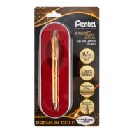 Ручка гелевая Pentel EnerGel BL407 золотой металлик синяя 0,7мм - Ручка гелевая Pentel EnerGel BL407 золотой металлик синяя 0,7мм
