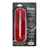Ручка гелевая Pentel EnerGel BL407 серебристый металлик синяя 0,7мм - Ручка гелевая Pentel EnerGel BL407 серебристый металлик синяя 0,7мм