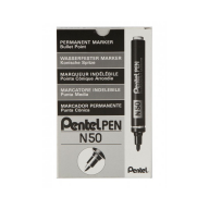 Маркер перманентный Pentel N50 4,3мм овальный - Маркер перманентный Pentel PEN овальный 4,3мм N50 упаковка из 12 штук