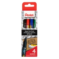 Набор Pentel маркер перманентный NFS410 Fine 4 цвета 0,4мм