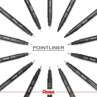 Линер Pentel PointLiner S20P черный 0,4мм - Линер Pentel PointLiner S20P-4A черный 0,4мм