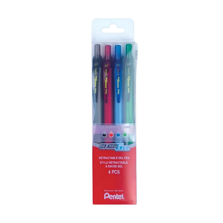 Набор гелевых ручек Pentel EnerGel BL437R2 4 цв. 0,7мм