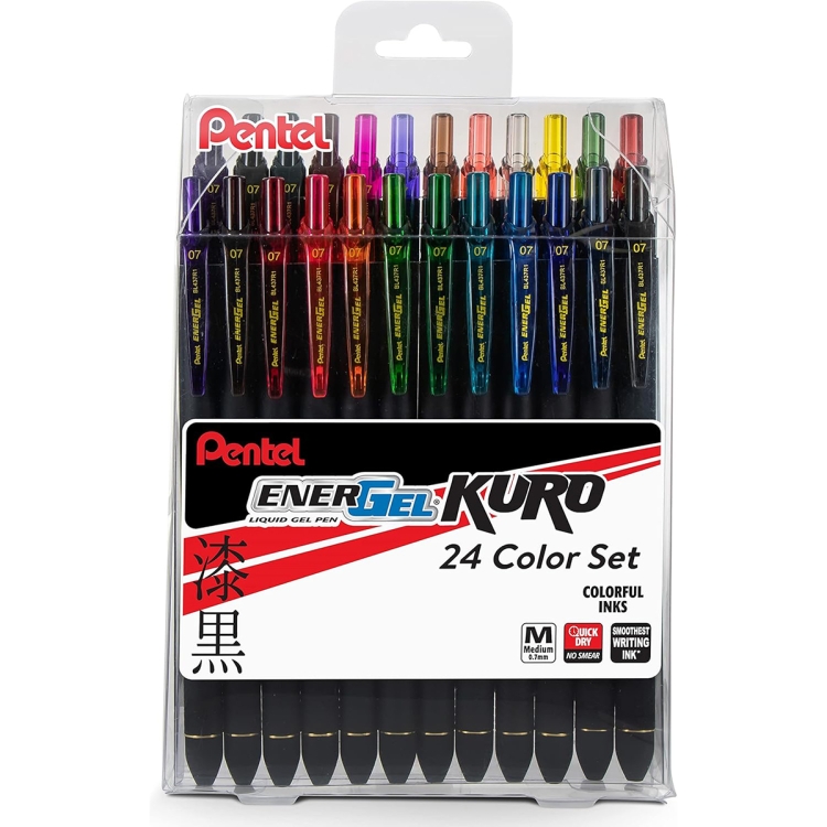 Набор гелевых ручек Pentel EnerGel Soft Touch BL437R1 24 цв. 0,7мм
