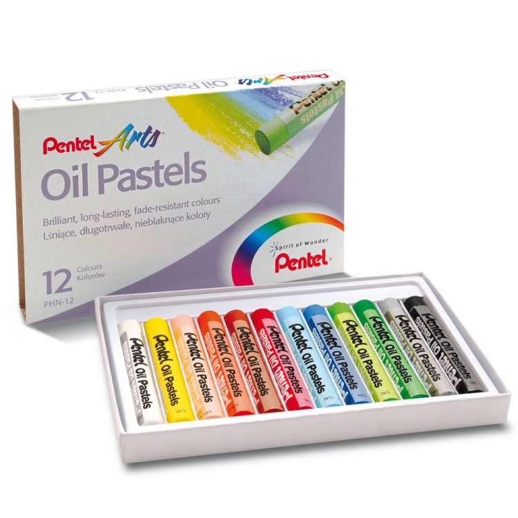 Пастель масляная Pentel Arts Oil Pastels картонная упаковка 12 мелков