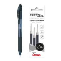 Набор Pentel стержень гелевый EnerGel LR7 черный 0,7мм 3шт. + ручка гелевая EnerGel BL107 черная 0,7мм