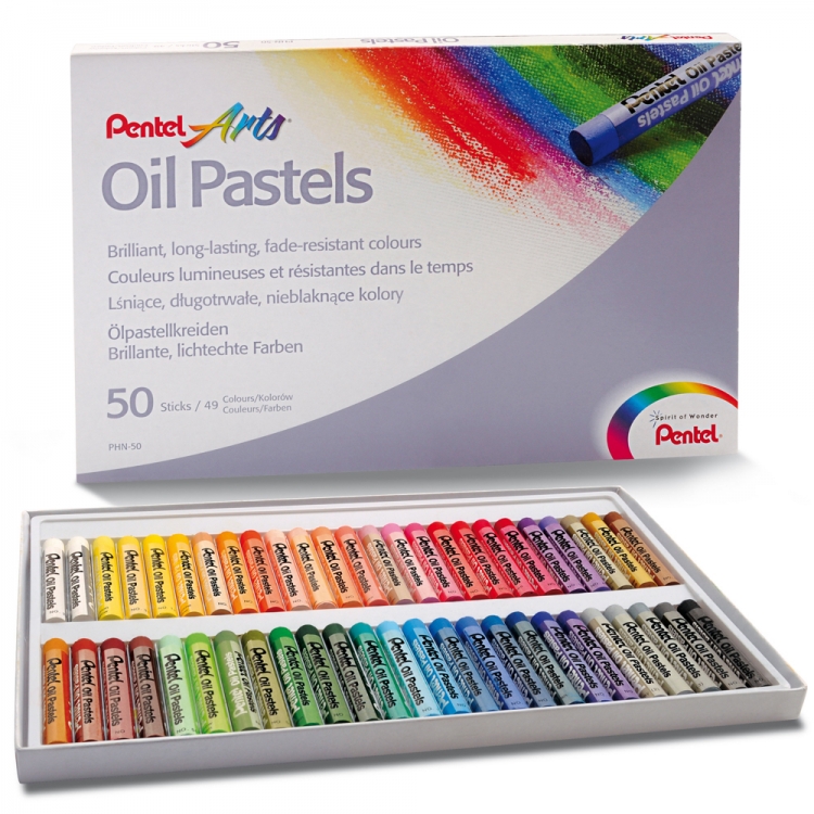 Пастель масляная Pentel Arts Oil Pastels картонная упаковка 50 мелков