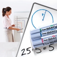 Набор маркеров для белой доски Pentel Maxiflo 4мм 4 цвета + магнитная губка - Набор маркеров для белой доски Pentel Maxiflo MWL5S-4N 4мм 4 цвета + магнитная губка