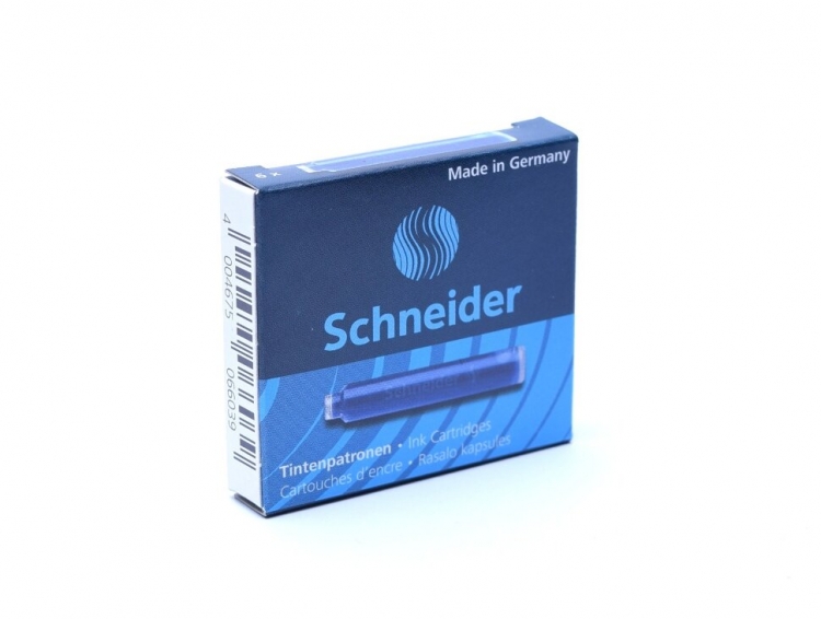 Картриджи Schneider для перьевой ручки, евро стандарт синие 6шт.