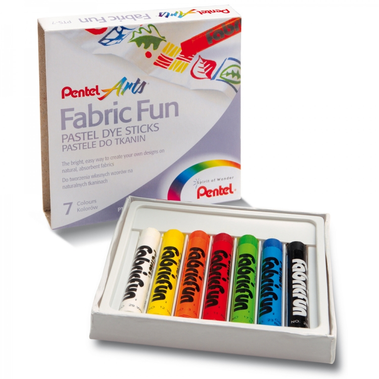 Пастельные мелки Pentel Arts Fabric Fun для ткани картонная упаковка 7 мелков