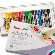 Пастельные мелки Pentel Arts Fabric Fun для ткани картонная упаковка 15 мелков - Пастельные мелки Pentel Arts Fabric Fun для ткани картонная упаковка 15 мелков PTS-15