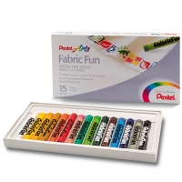 Пастельные мелки Pentel Arts Fabric Fun для ткани картонная упаковка 15 мелков
