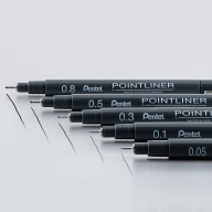 Линер Pentel PointLiner S20P черный 0,3мм - Линер Pentel POINTLINER S20P черный 0.3мм S20P-03A