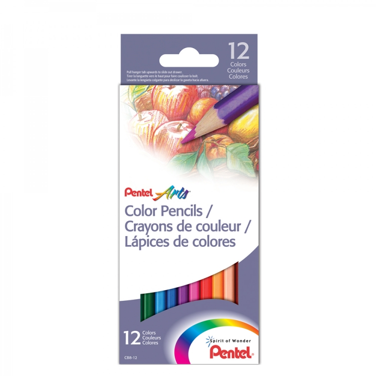 Цветные карандаши Pentel Arts Colour Pencils 12 цветов CB8-12