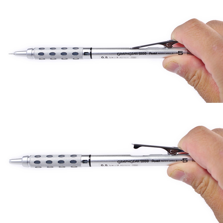 Карандаш механический Pentel GraphGear 1000 серебряный корпус 0,5мм - 1 ...