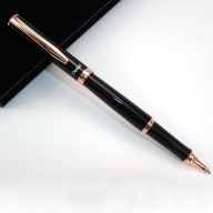 Ручка гелевая Pentel Sterling K611 черный лак c отделкой цвета розовое золото синяя 0,7мм - Ручка гелевая Pentel Sterling K611 черный лак c отделкой цвета розовое золото синяя 0,7мм