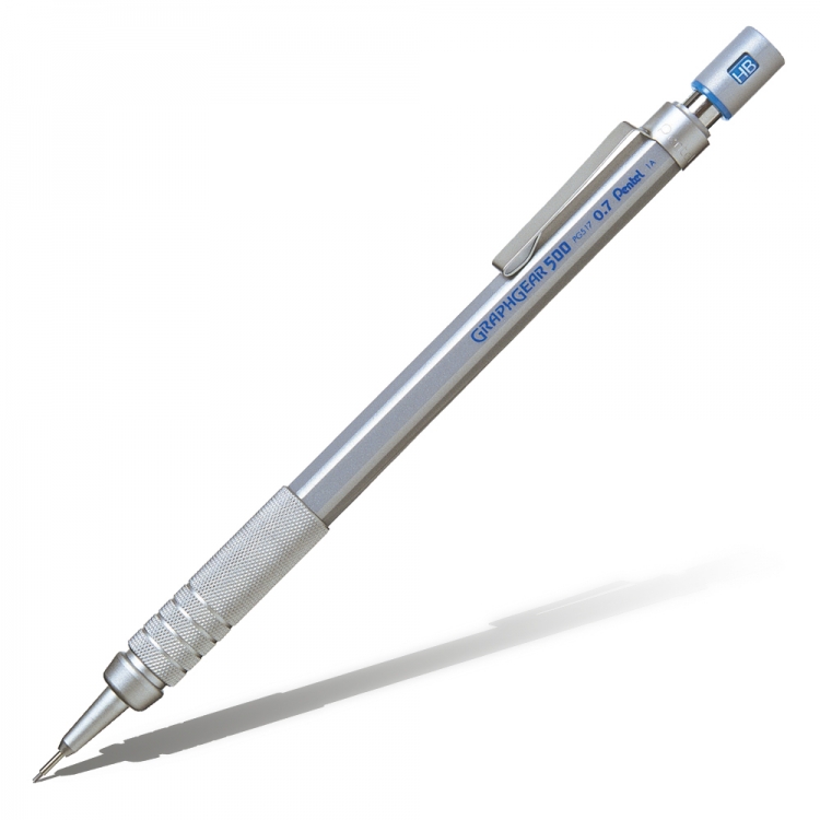 Карандаш механический Pentel GraphGear 500 серебряный корпус 0,7мм Карандаш механический Pentel GraphGear 500 серебряный корпус 0,7мм