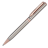 Ручка шариковая Pentel Sterling B810 серебристый металлик c отделкой цвета розовое золото синяя 0,8мм