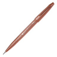 Кисть Pentel Touch Brush Sign Pen SES15С - Фломастер-кисть Pentel Brush Sign Pen SES15C-E коричневый