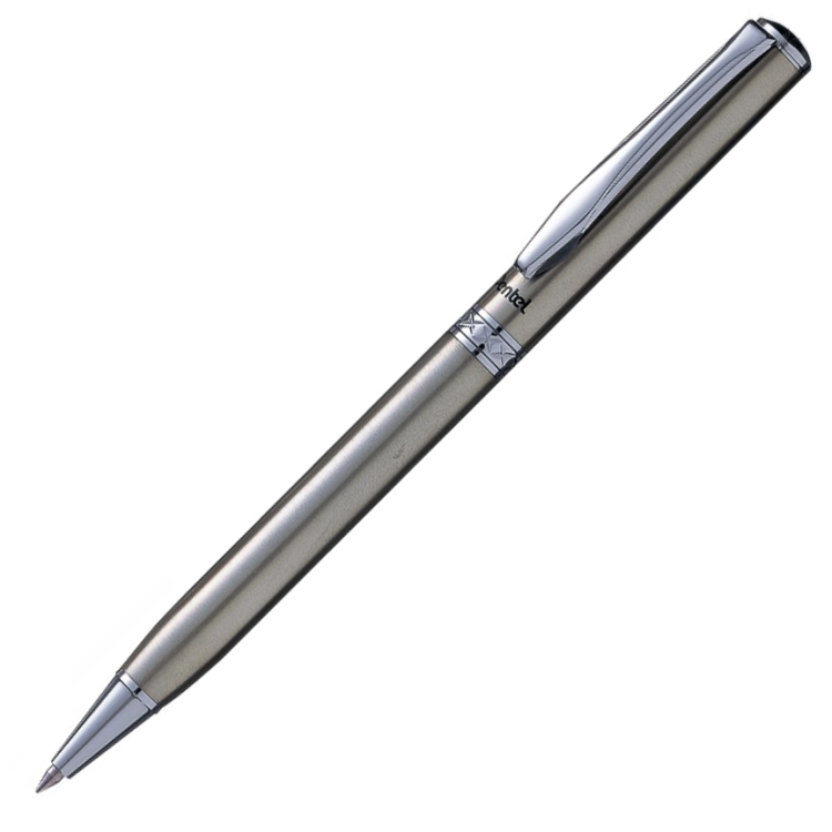 Ручка шариковая Pentel Sterling B810 серебристый металлик c отделкой цвета серебра синяя 0,8мм