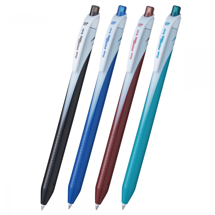 Набор гелевых ручек Pentel BL437 черная, синяя, коричневая, бирюзовая 0,7мм