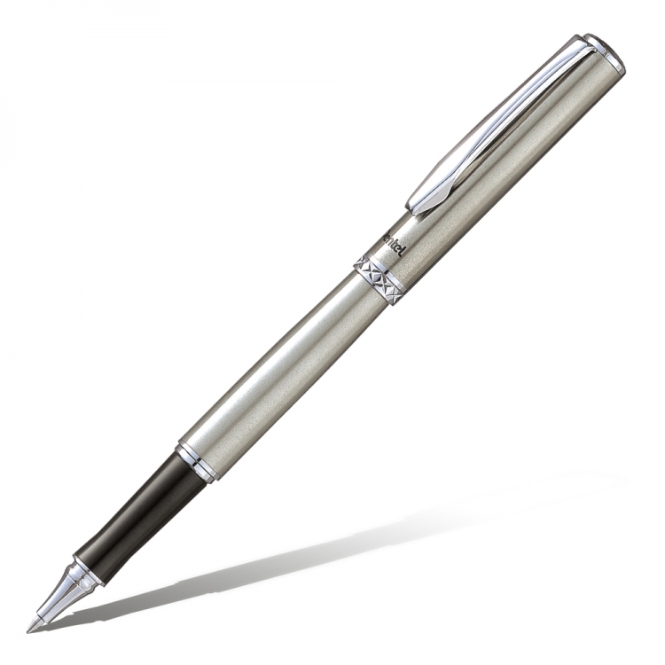 Ручка гелевая Pentel Sterling серебристый металлик черная 0,7мм K600