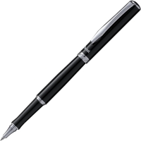 Ручка гелевая Pentel Sterling K611 черный лак c отделкой цвета серебра синяя 0,7мм K611